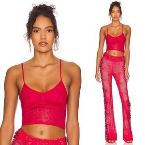 Boys Lie Boys Lie x Yung Reaper Lace Top in Red